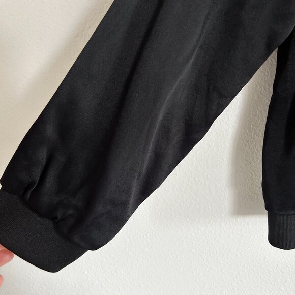 Zara Jacket M Black Satin Embroidered Asian Floral Bird Full Zip Bomber - Picture 5 of 11